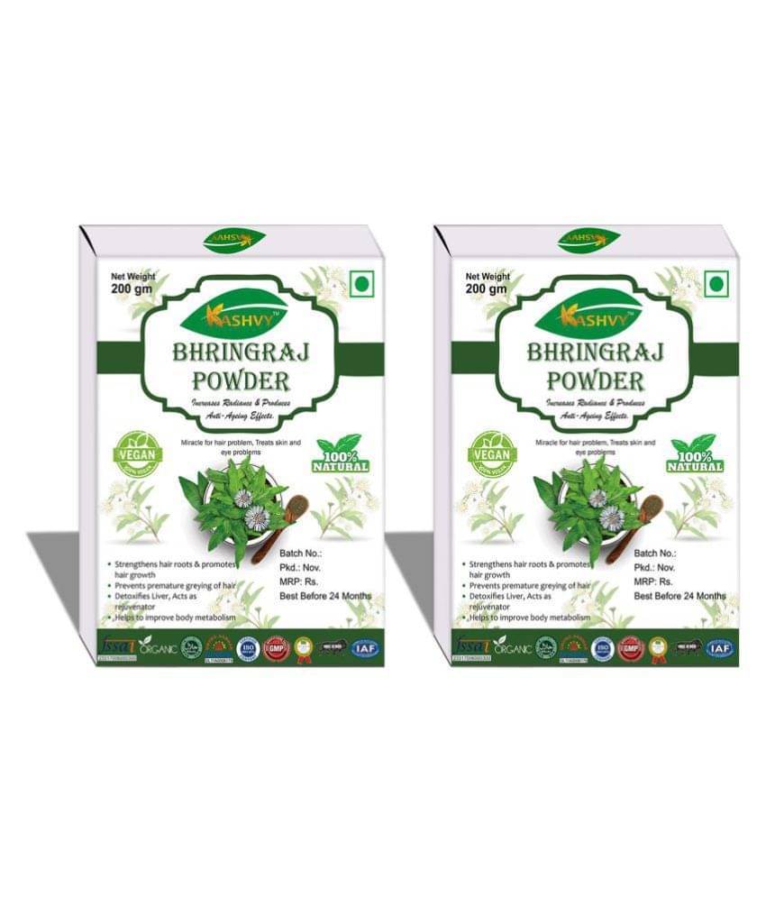 Kashvy Bhringraj Powder 400 Gm Pack of 2 Kashvy Bhringraj Powder 400 Gm Pack of 2