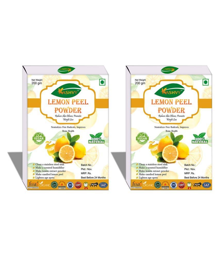 Kashvy Lemon Peel Powder 400 Gm Pack of 2