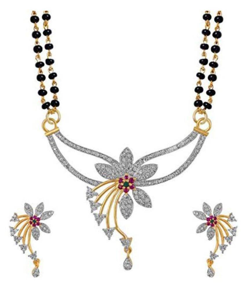 Navya Collections American Diamond Multi Colour Mangalsutra Set for Woman Navya Collections American Diamond Multi Colour Mangalsutra Set for Woman