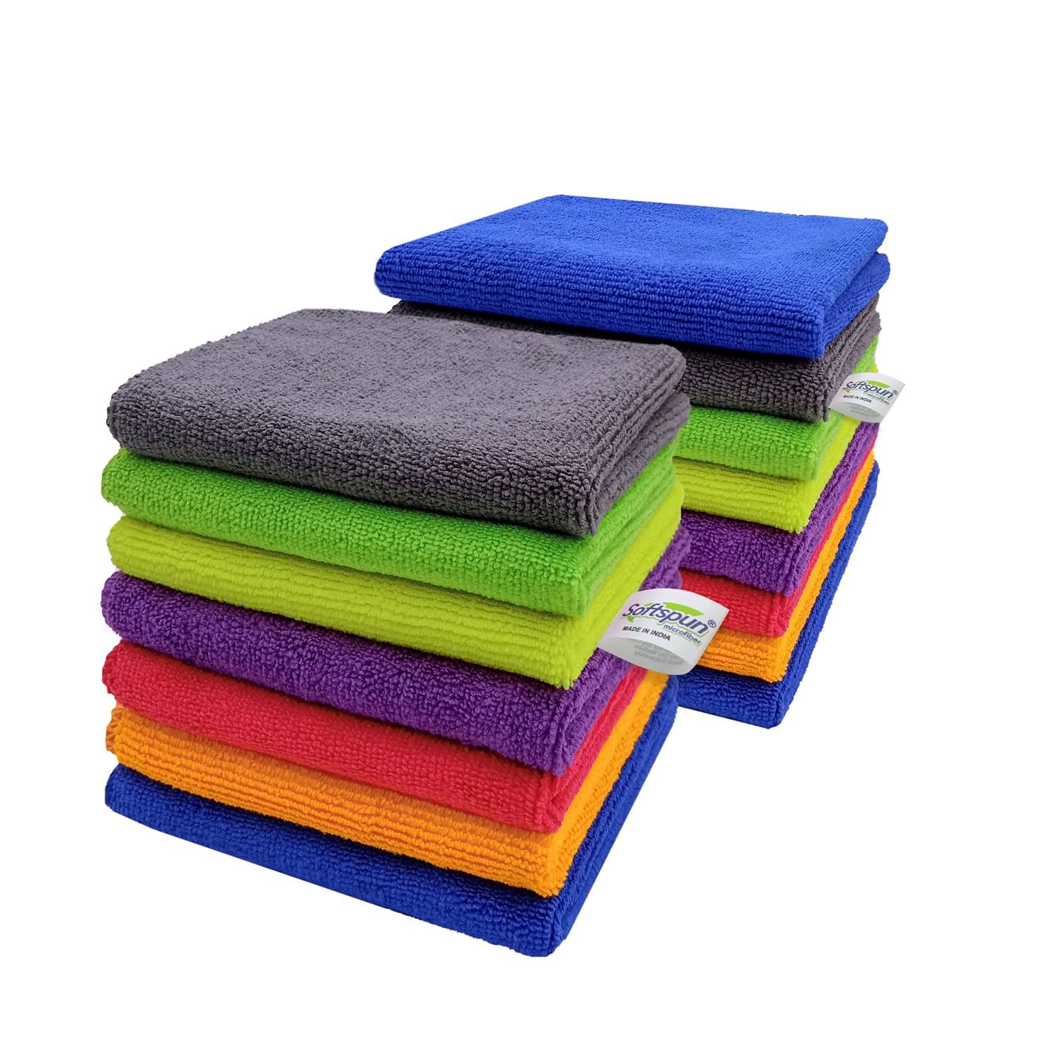 SOFTSPUN B Quality Microfiber Cloth - Going Cheap! 15 pcs - 30x30 cms - 340 GSM - Assorted Colour - Thick Lint & Streak-Free Multipurpose Cloths - for Car Bike Cleaning Polishing Washing & Detailing. SOFTSPUN B Quality Microfiber Cloth - Going Cheap! 15 pcs - 30x30 cms - 340 GSM - Assorted Colour - Thick Lint & Streak-Free Multipurpose Cloths - for Car Bike Cleaning Polishing Washing & Detailing.