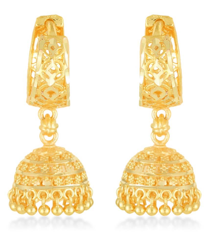 Vighnaharta Traditional wear Gold Plated alloy jhumka Bali Earring for Women and Girls (VFJ1247ERG) - Earrings | Buy online on ZillyBuy