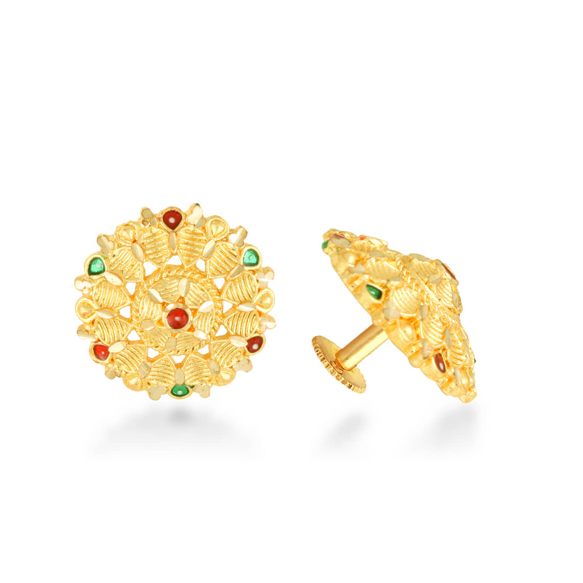 Vighnaharta - Golden Stud Earrings ( Pack of 1 ) - Earrings | Buy online on ZillyBuy
