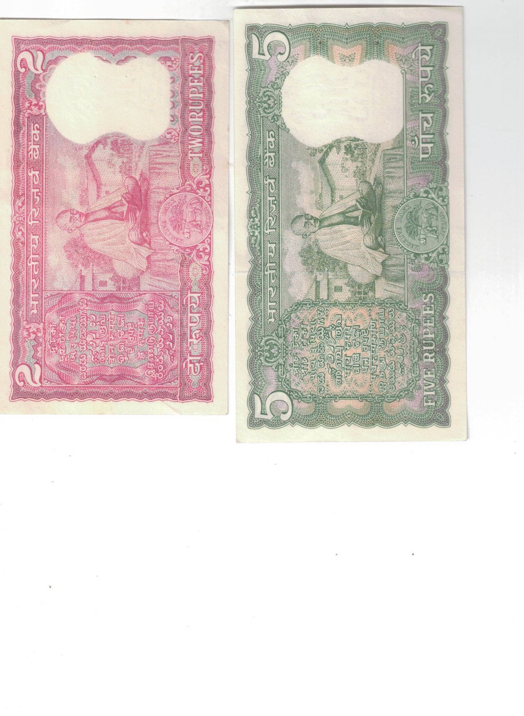     			3 PCS GEM UNC BACK GANDHI 2RS SIGH L K JHA 5RS AND 10RS SIGN B NADDARKAR RARE SEE PHOTO
