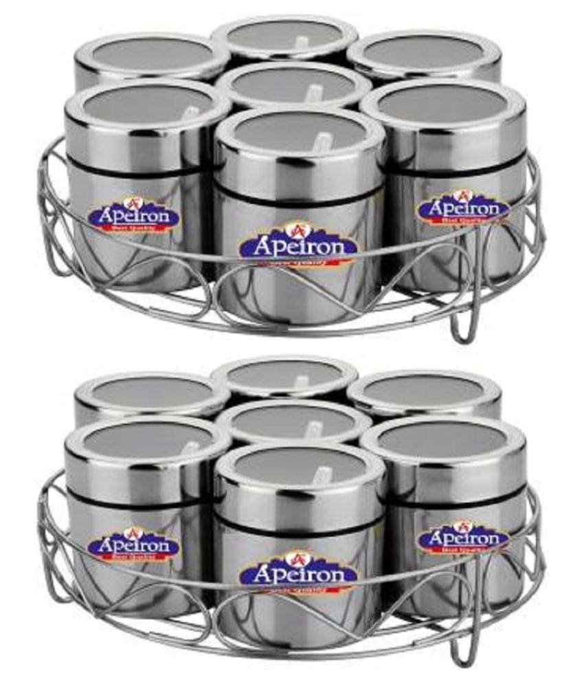 APEIRON MAsala dabba 7 pk 2 Steel Spice Container Set of 7 1225 mL APEIRON MAsala dabba 7 pk 2 Steel Spice Container Set of 7 1225 mL