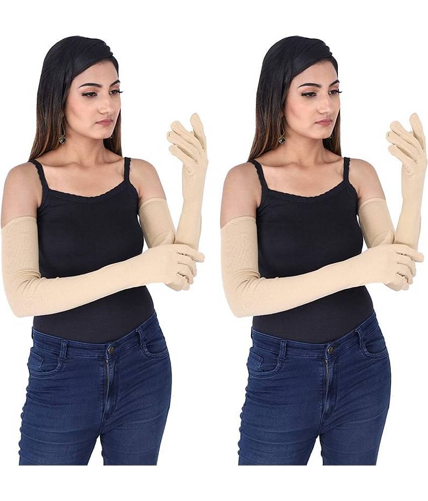 HF LUMEN Unisex Skin Black Full Cotton Gloves Protect Skin From Sun/Dust/Pollution (Pack Of 2 Pair)