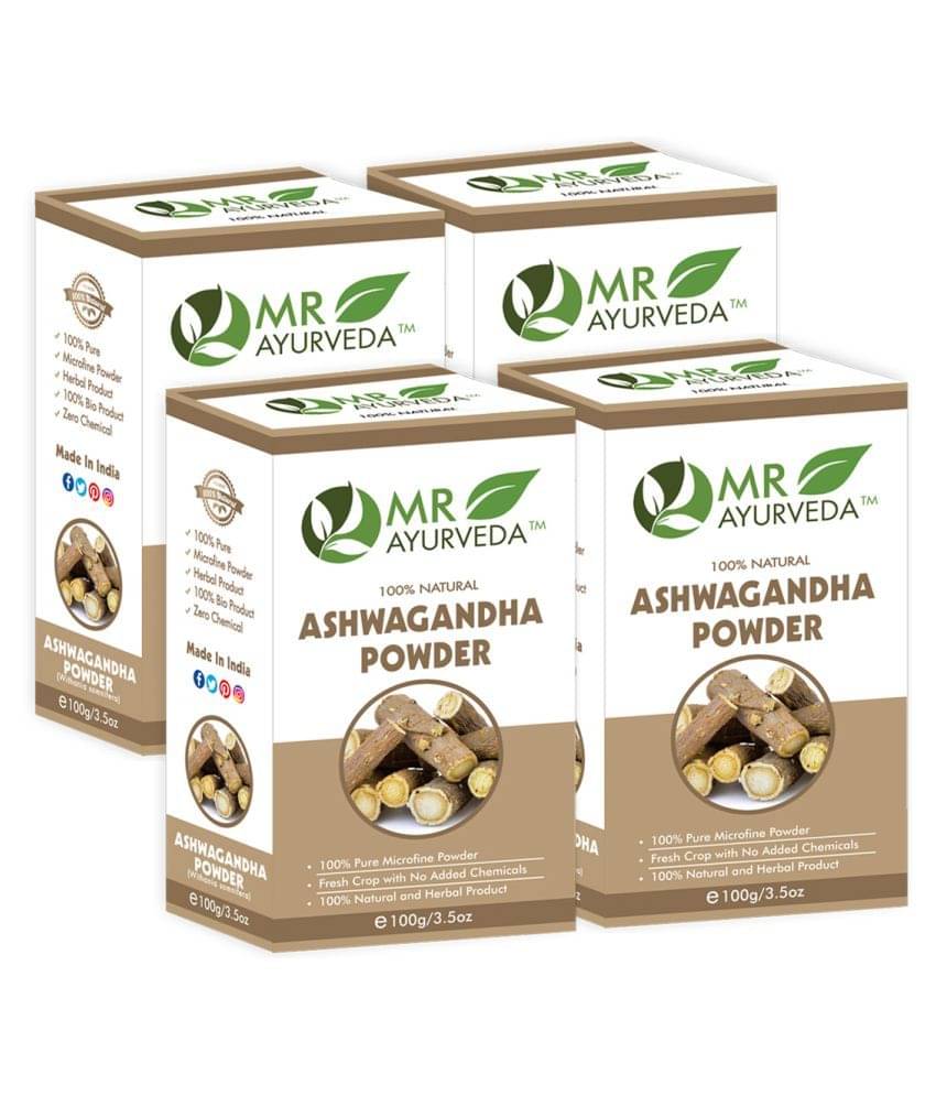 MR Ayurveda 100% Herbal Ashwagandha Powder Hair Scalp Treatment 400 g Pack of 4 MR Ayurveda 100% Herbal Ashwagandha Powder Hair Scalp Treatment 400 g Pack of 4