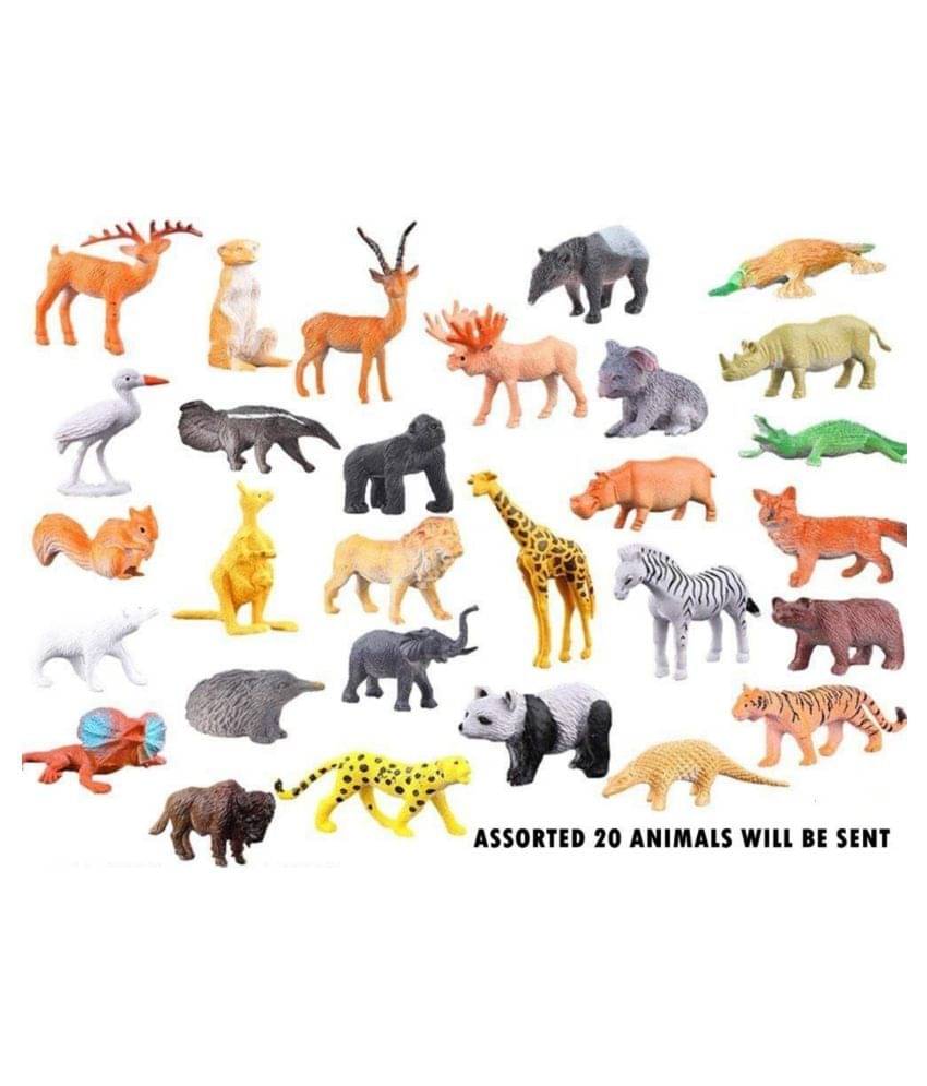    			FRATELLI 20pc Animal Play Sets-Realistic Vinyl Plastic Animals-Non-Toxic