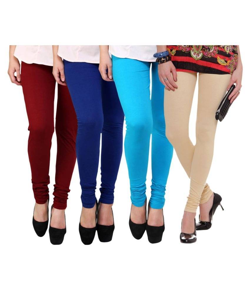     			FnMe Cotton Lycra Pack of 4 Leggings