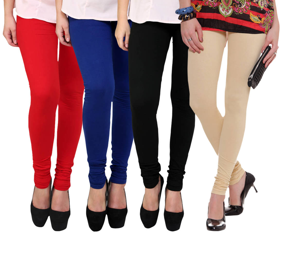     			FnMe Cotton Lycra Pack of 4 Leggings