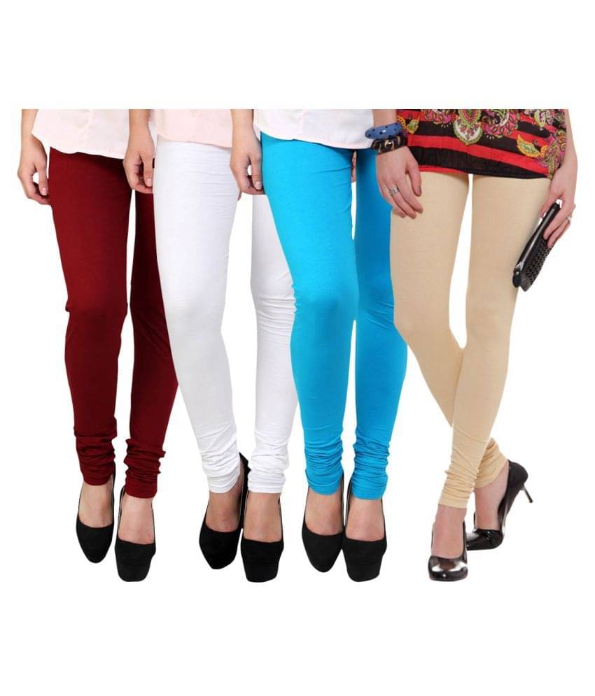     			FnMe Cotton Lycra Pack of 4 Leggings