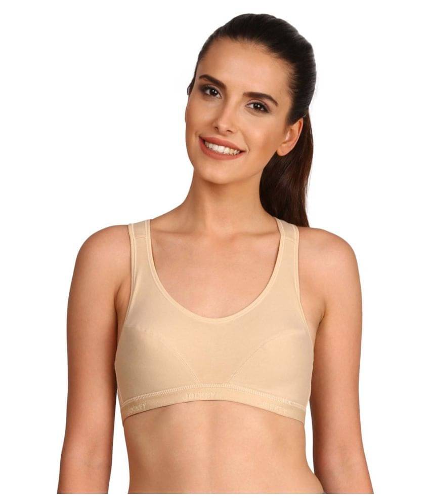 Jockey Cotton Lycra Racerback bra - Beige Jockey Cotton Lycra Racerback bra - Beige