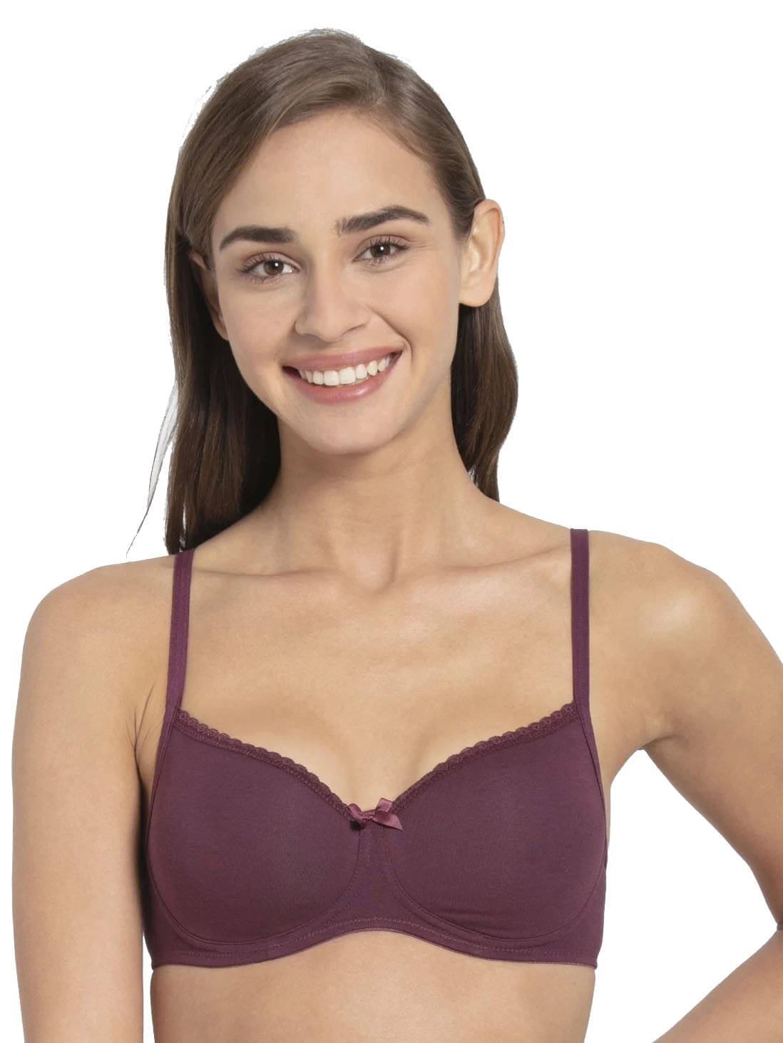     			Jockey Cotton Lycra Seamless Bra - Maroon