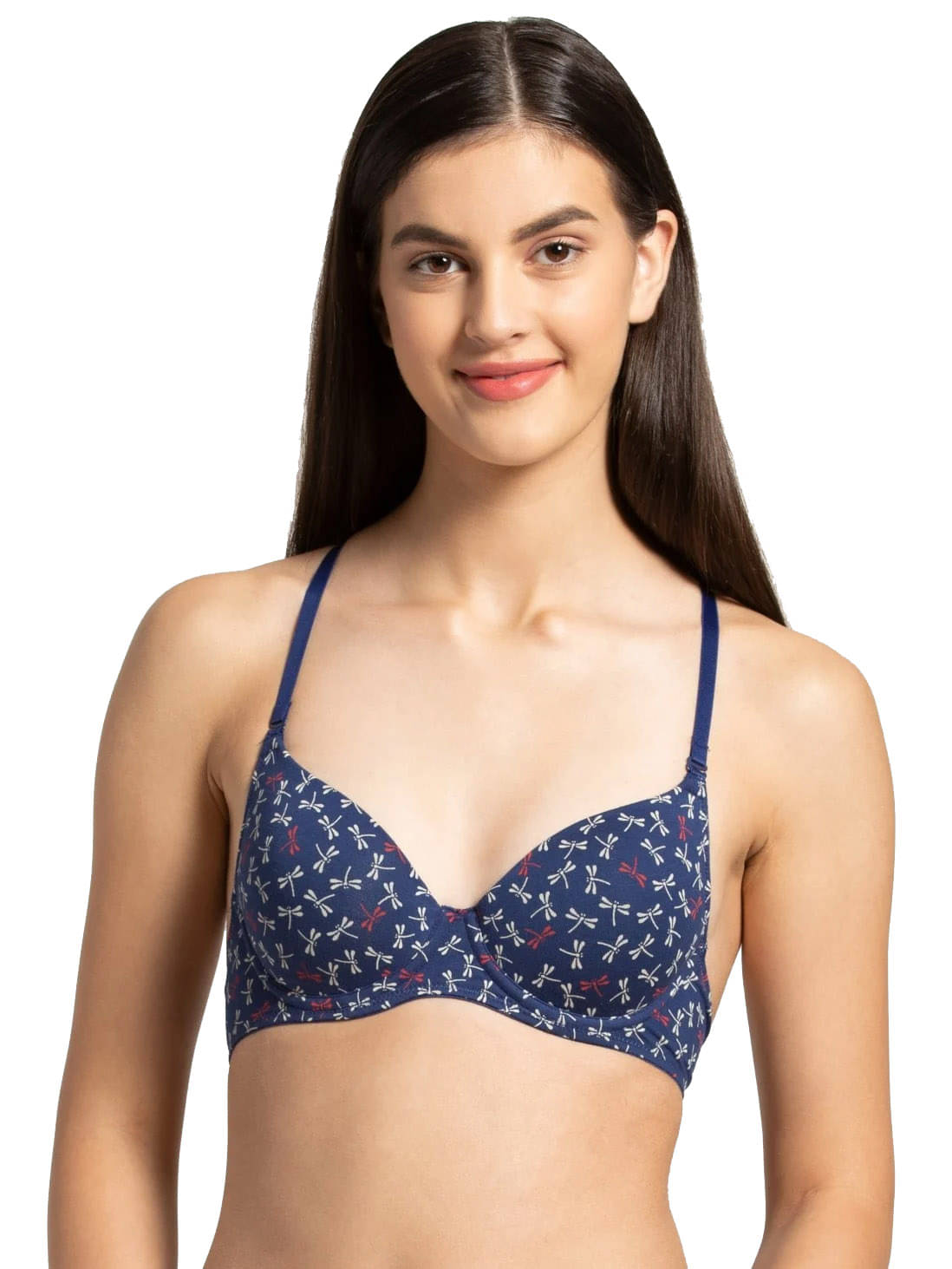     			Jockey Cotton Lycra Seamless Bra - Blue