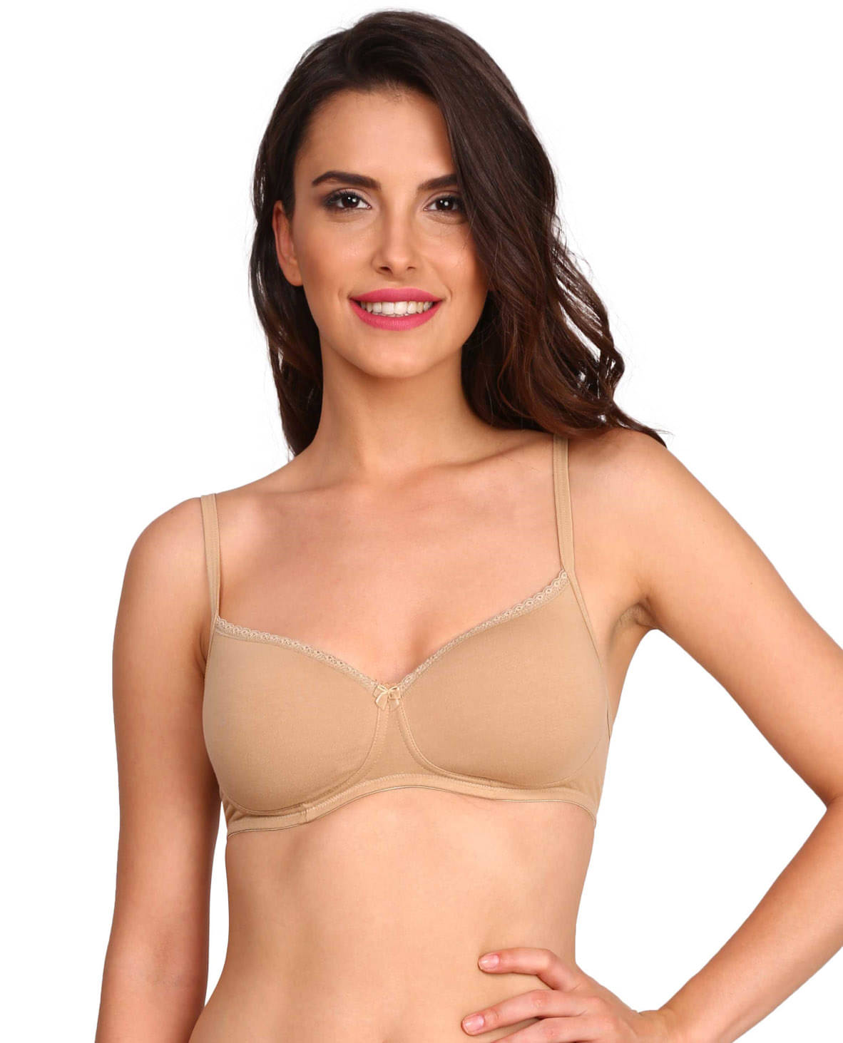     			Jockey Cotton Lycra Seamless Bra - Beige
