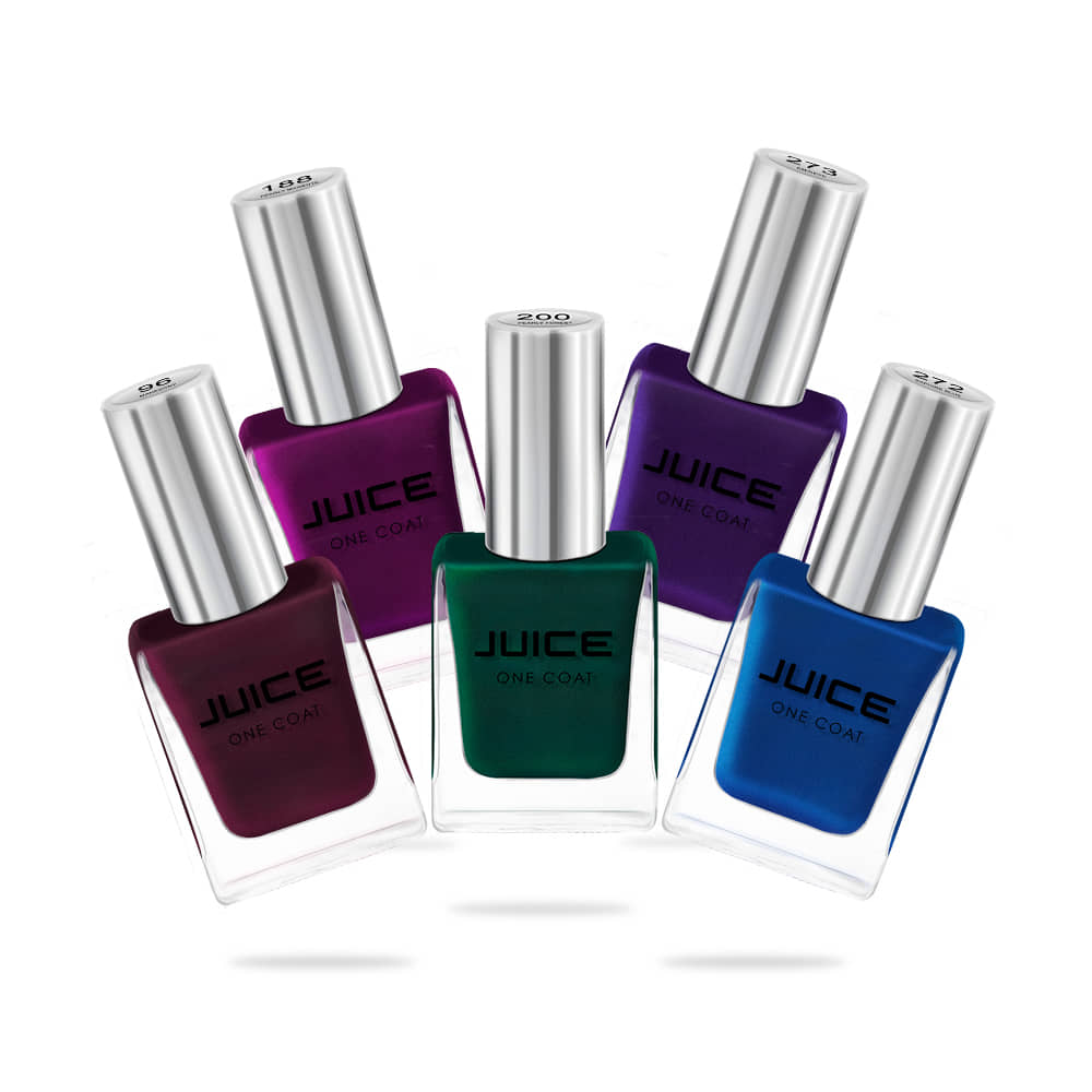 Juice Mahgany,Magenta,Green,Blue,Eminence Nail Polish 96,188,200,272,273 Multi Glossy Pack of 5 55 mL