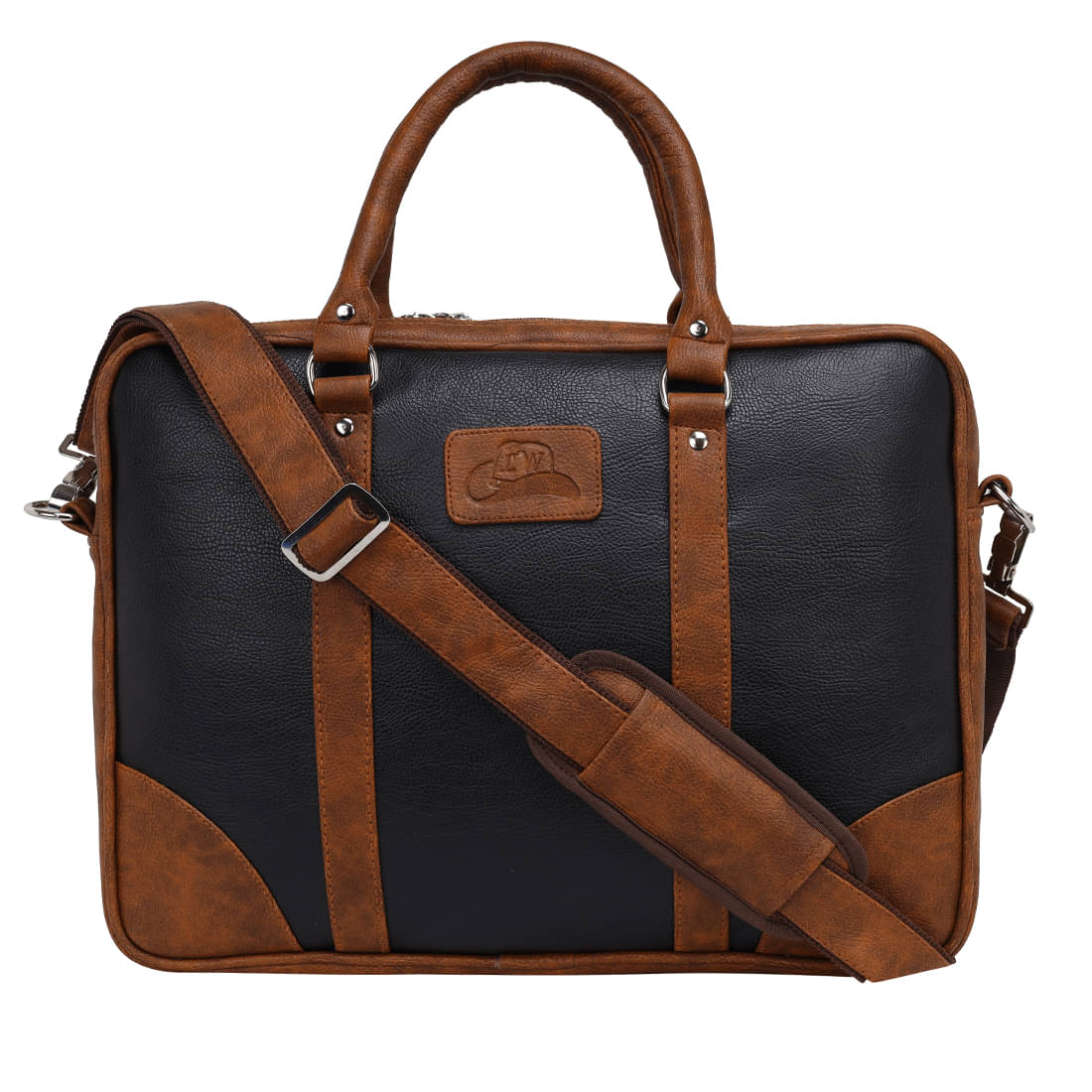     			Leather World Men Black P.U. 16 Ltrs Office Bag