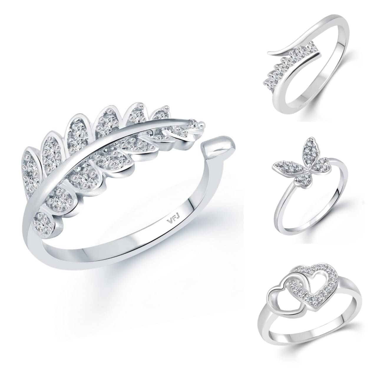 Vighnaharta Allure Bejeweled Rings Rhodium Plated For women and Girls VFJ1548-1077-1009-1050FRR14 Vighnaharta Allure Bejeweled Rings Rhodium Plated For women and Girls VFJ1548-1077-1009-1050FRR14