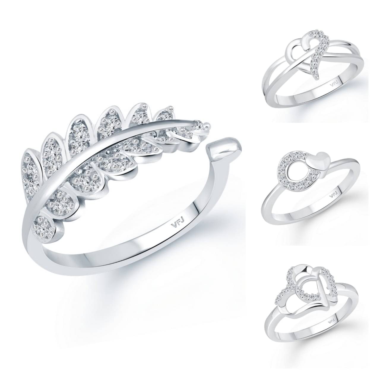 Vighnaharta Sizzling Bejeweled Rings Rhodium Plated For women and Girls VFJ1548-1584-1588-1589FRR12     			Vighnaharta Sizzling Bejeweled Rings Rhodium Plated For women and Girls VFJ1548-1584-1588-1589FRR12