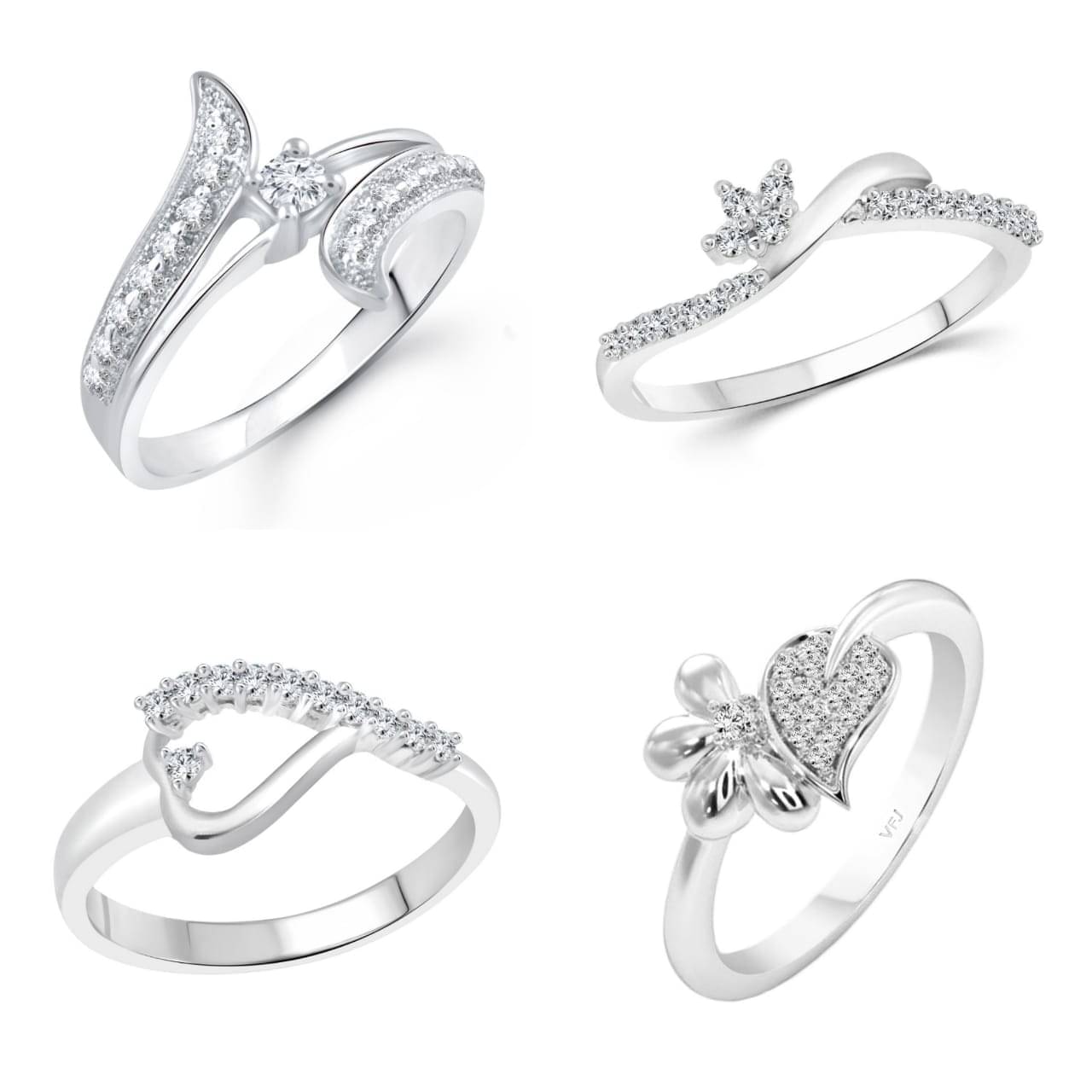 Vighnaharta Sizzling Charming Rings Rhodium Plated For women and Girls VFJ1002-1126-1132-1517FRR12 Vighnaharta Sizzling Charming Rings Rhodium Plated For women and Girls VFJ1002-1126-1132-1517FRR12