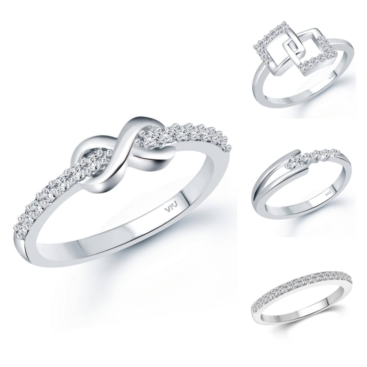     			Vighnaharta Twinkling Charming Rings Rhodium Plated For women and Girls VFJ1064-1569-1570-1573FRR16