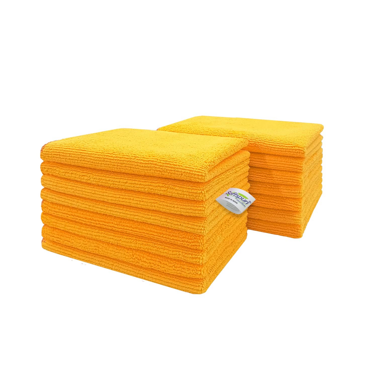 SOFTSPUN Microfiber Cloth -15 pcs - Small - 20x30 cms - 340 GSM Orange - Thick Lint & Streak-Free Multipurpose Cloths -Automotive Microfibre Towels for Car Bike Cleaning Polishing Washing & Detailing