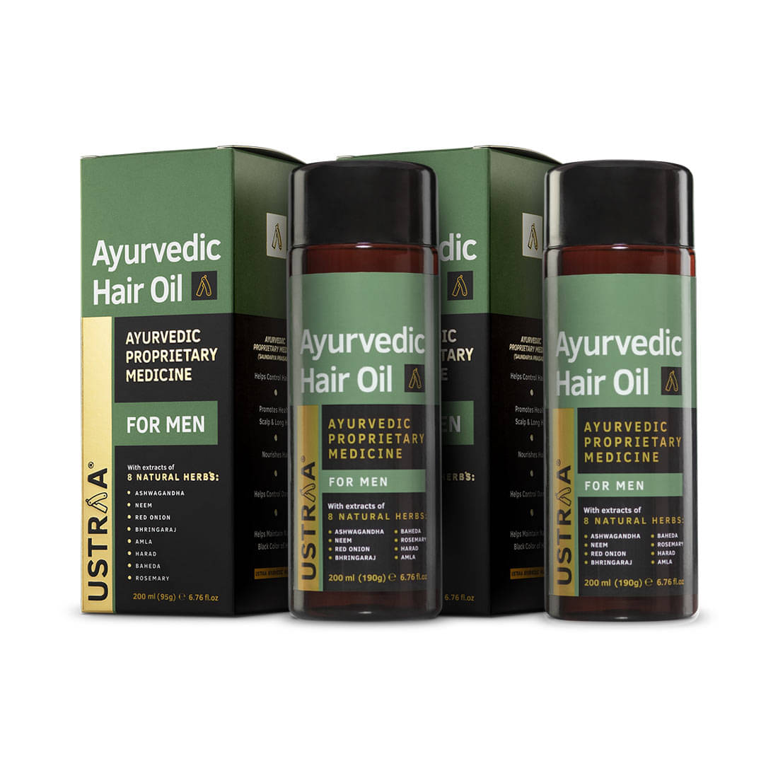     			Ustraa Ayurvedic Hair Oil- 200ml - Set of 2