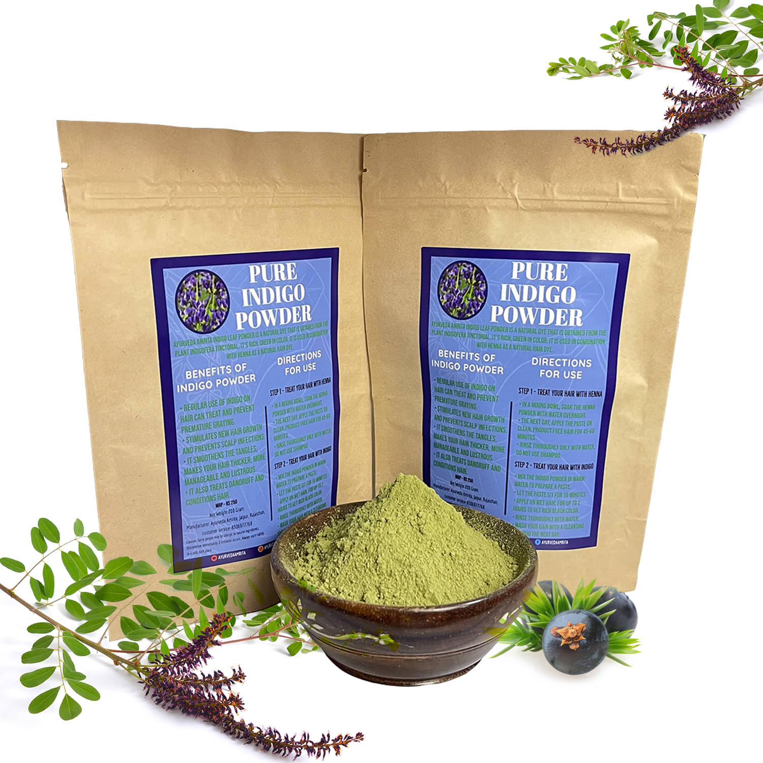     			Ayurveda Amrita Premium Rajasthani Permanent Hair Color Indigo 200 g