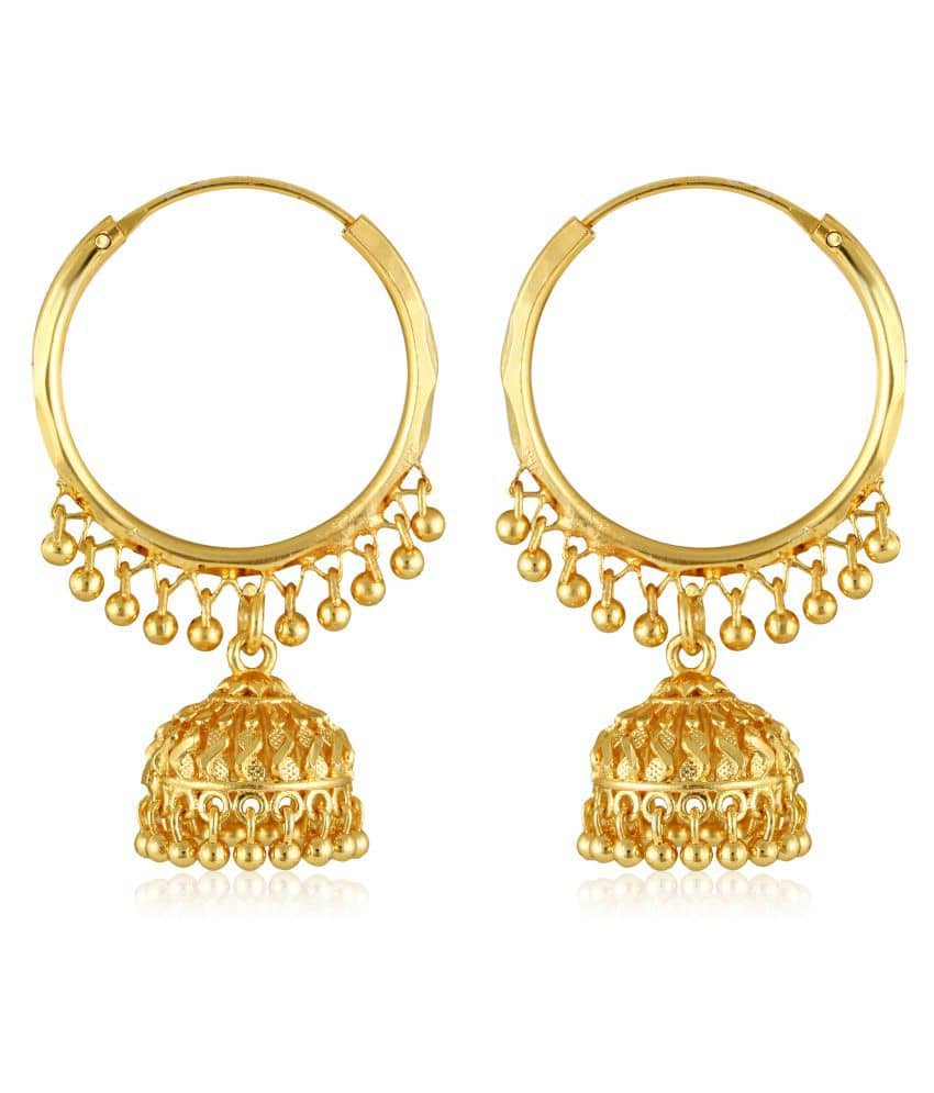 Vighnaharta wedding and Party wear Gold Plated alloy jhumki Earring for Women and Girls (VFJ1266ERG) - Earrings | Buy online on ZillyBuy