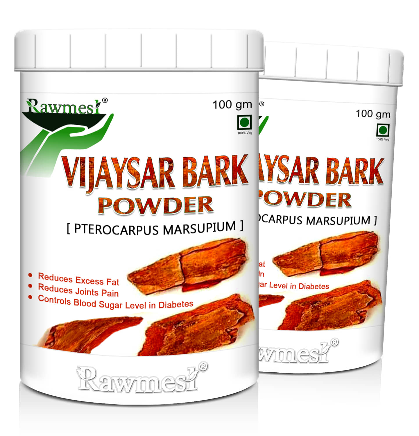 Rawmest Vijaysar Bark Powder 200 Gm Pack of 2