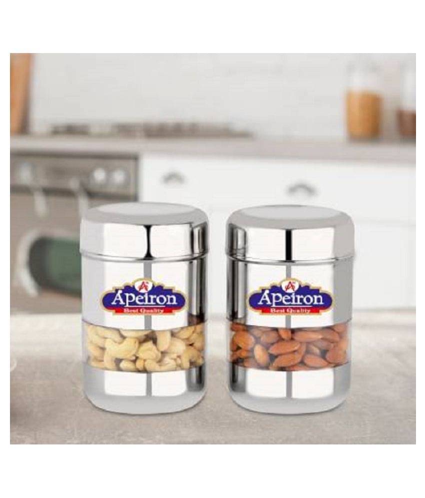 APEIRON Bullet Dabba Steel Tea/Coffee/Sugar Container Set of 2 750 mL APEIRON Bullet Dabba Steel Tea/Coffee/Sugar Container Set of 2 750 mL