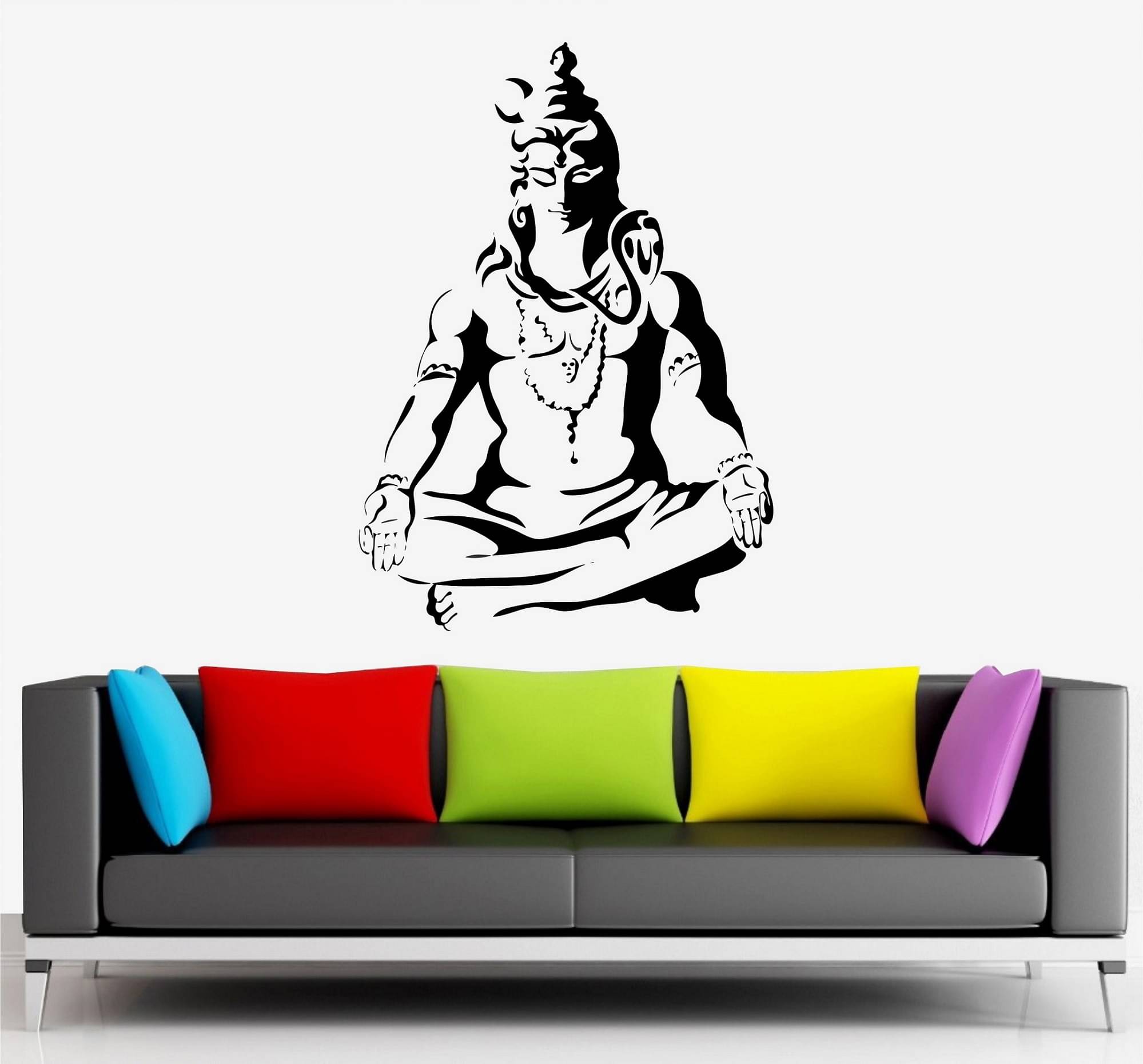     			Asmi Collection Meditating God Shiva Wall Sticker ( 90 x 60 cms )