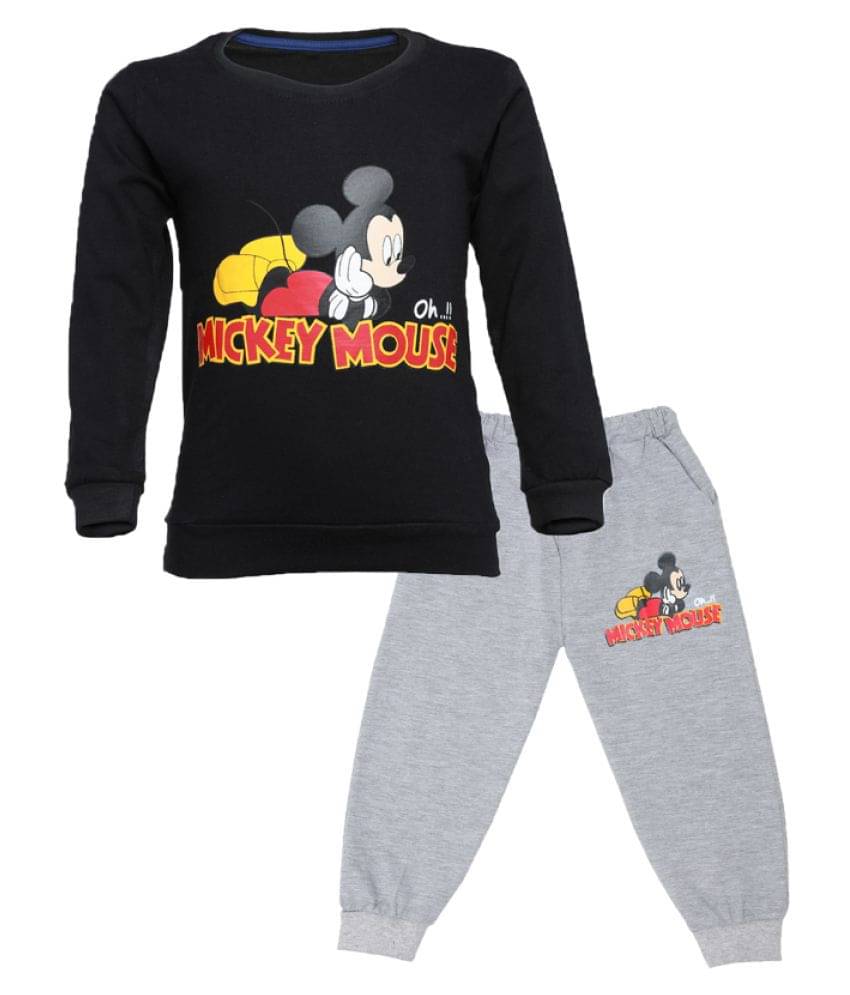     			CATCUB Unisex for Baby Cotton Tops & Bottoms Sets ( Black )