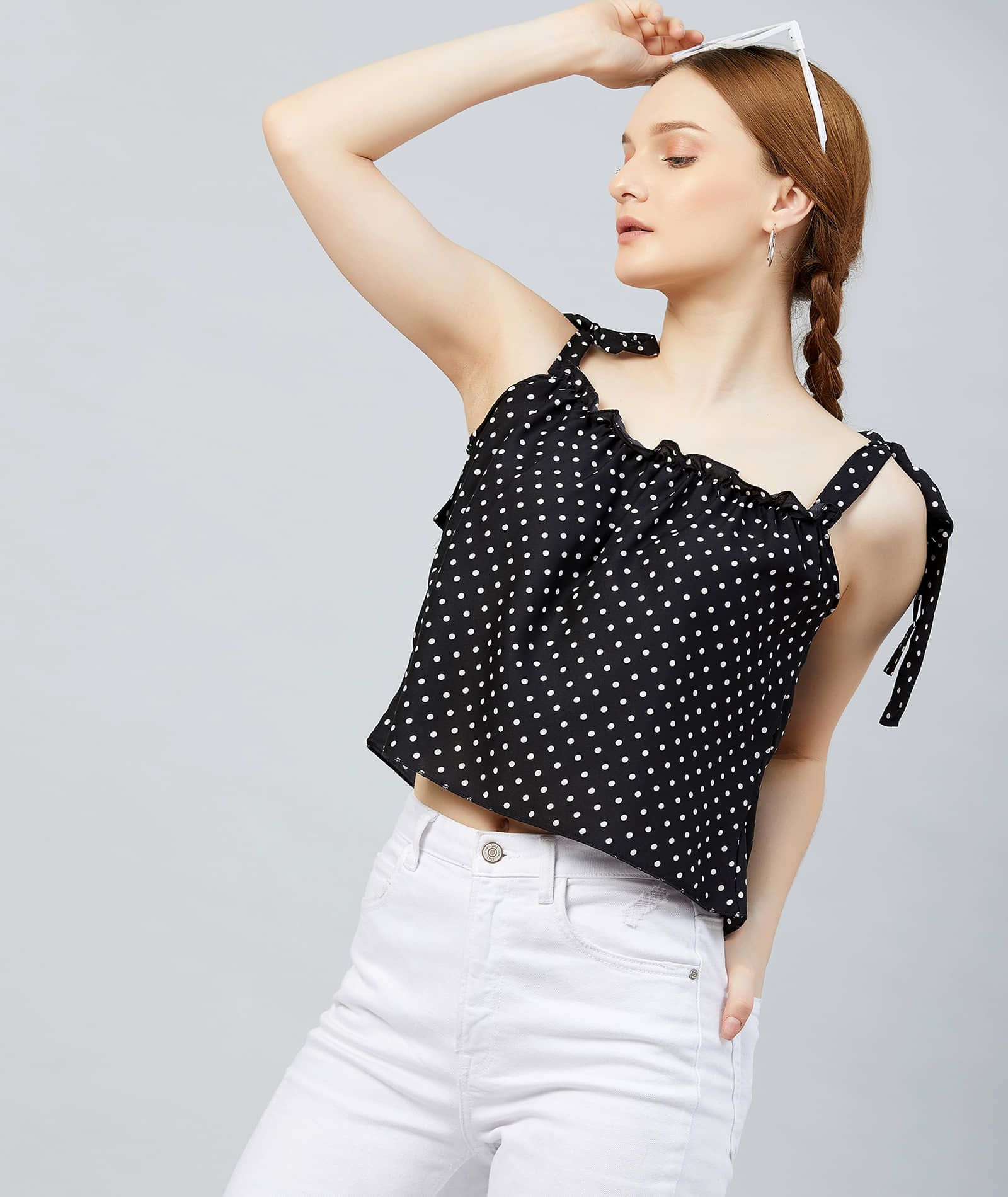 Chimpaaanzee Women's Crepe Crop Top ( Black )