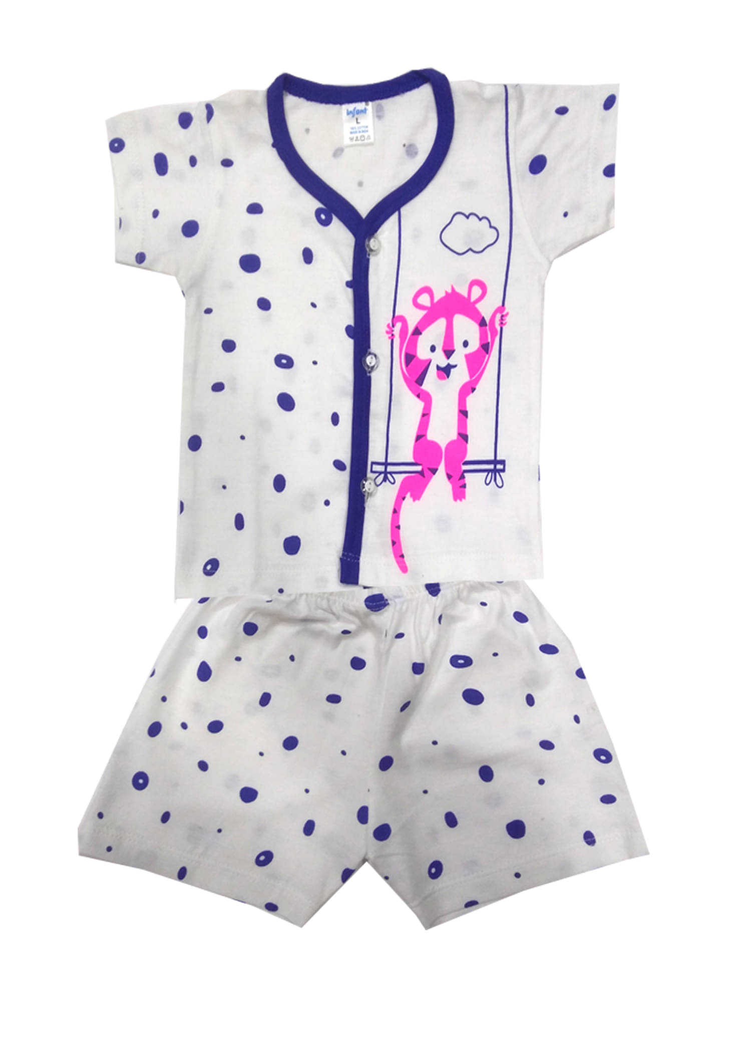 INFANT Pack of 1 Unisex for Baby 100% Cotton Tops & Bottoms Sets ( Blue ) INFANT Pack of 1 Unisex for Baby 100% Cotton Tops & Bottoms Sets ( Blue )