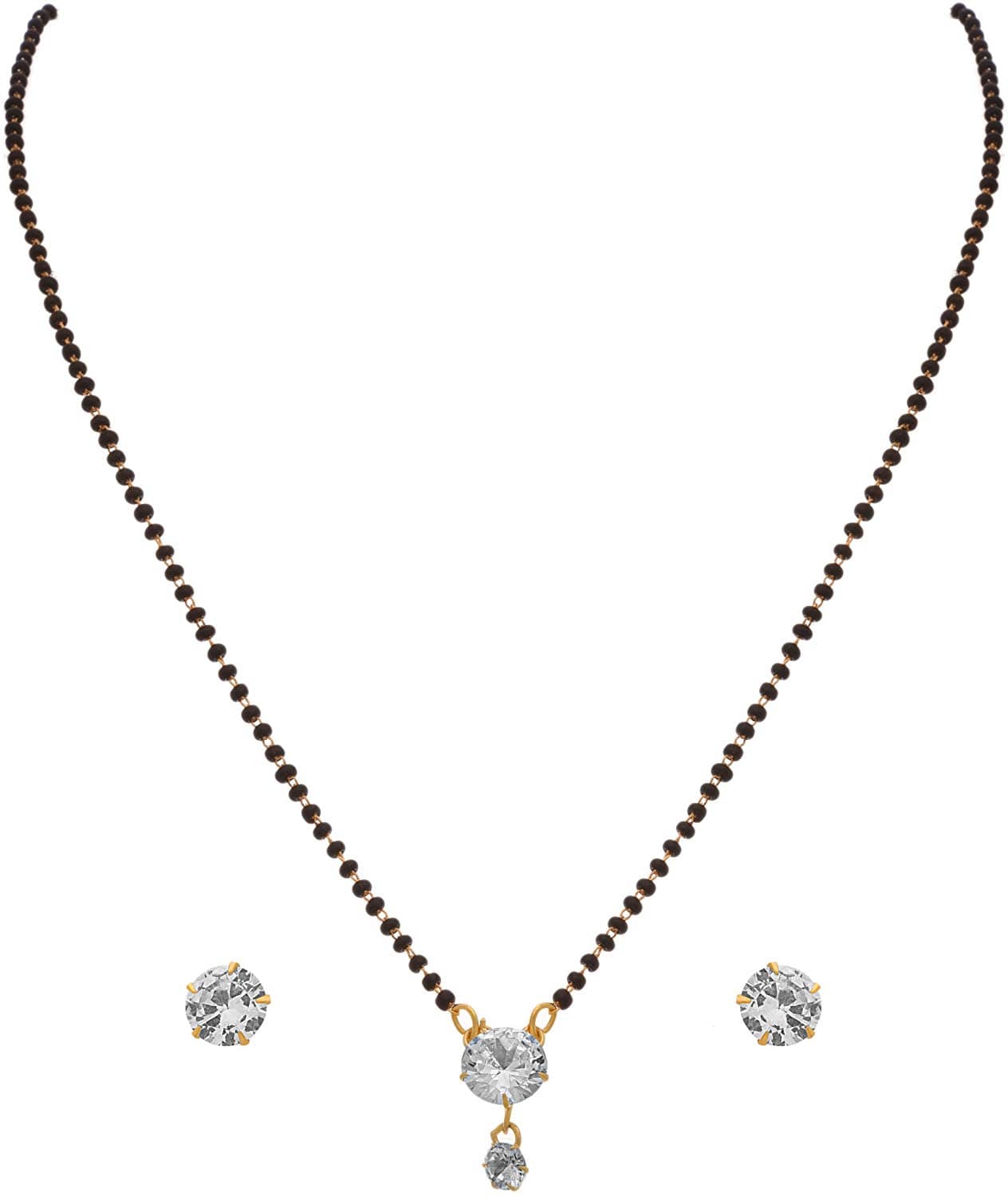 Jewar Mandi - Golden Mangalsutra Set ( Pack of 1 )