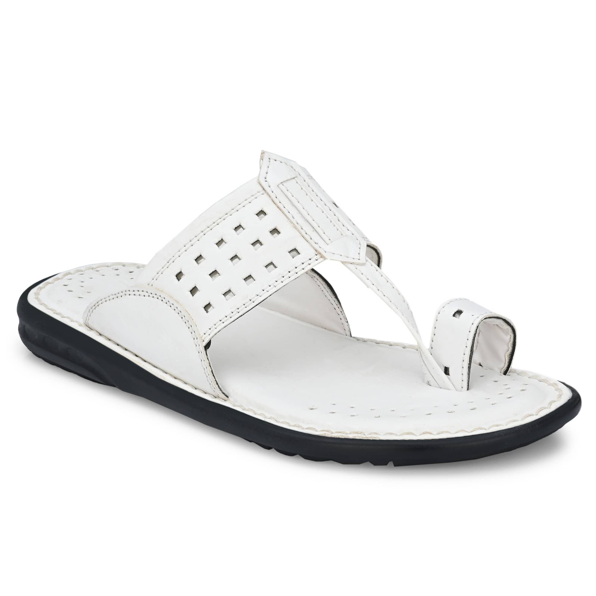 Leeport - White Men's Kolhapuris - Ethnic Shoes | Buy online on ZillyBuy