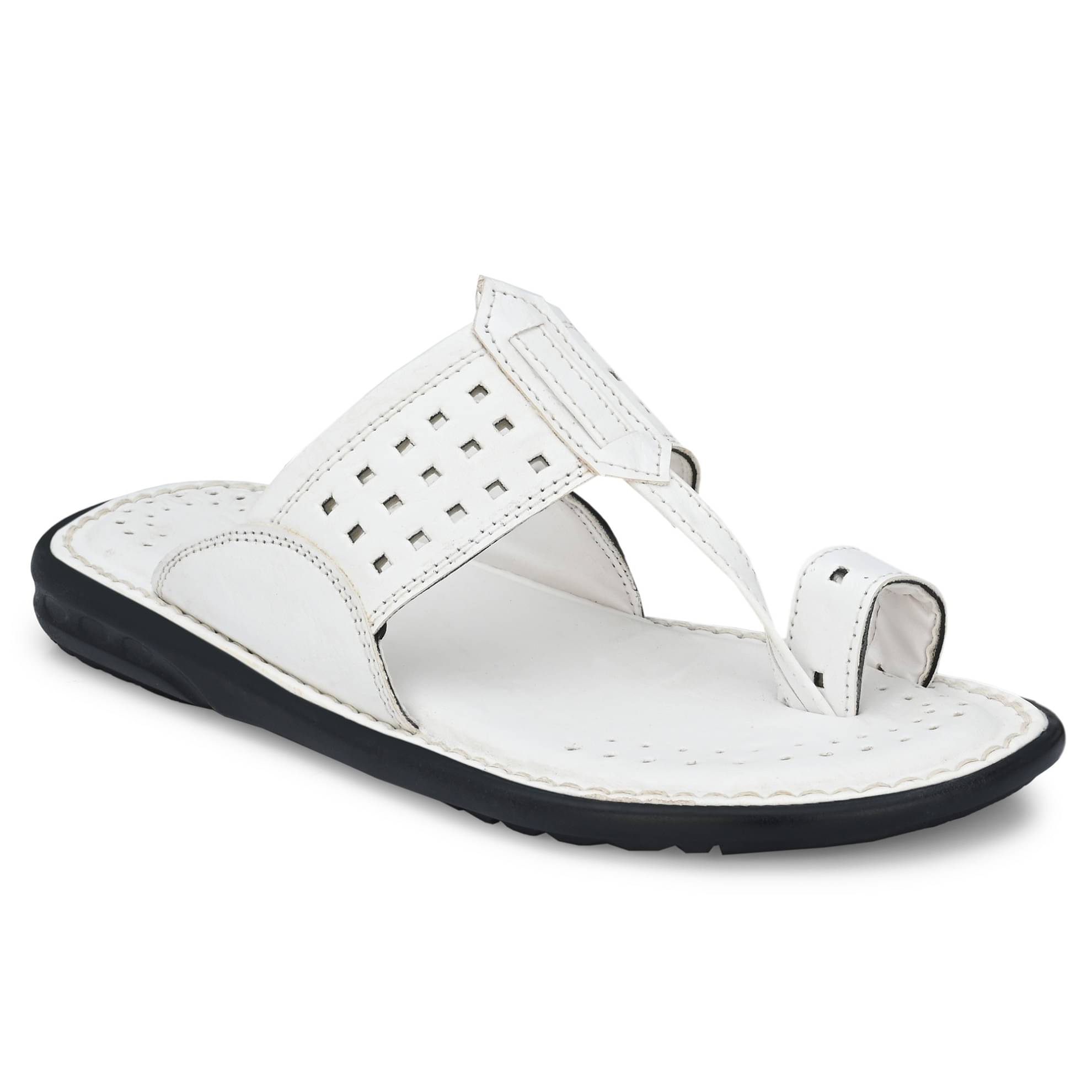    			Leeport - White Men's Kolhapuris