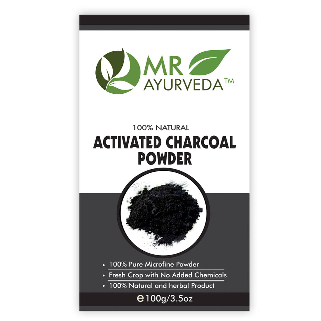    			MR Ayurveda 100% Natural Activated Charcoal Powder Face Pack Masks 100 gm