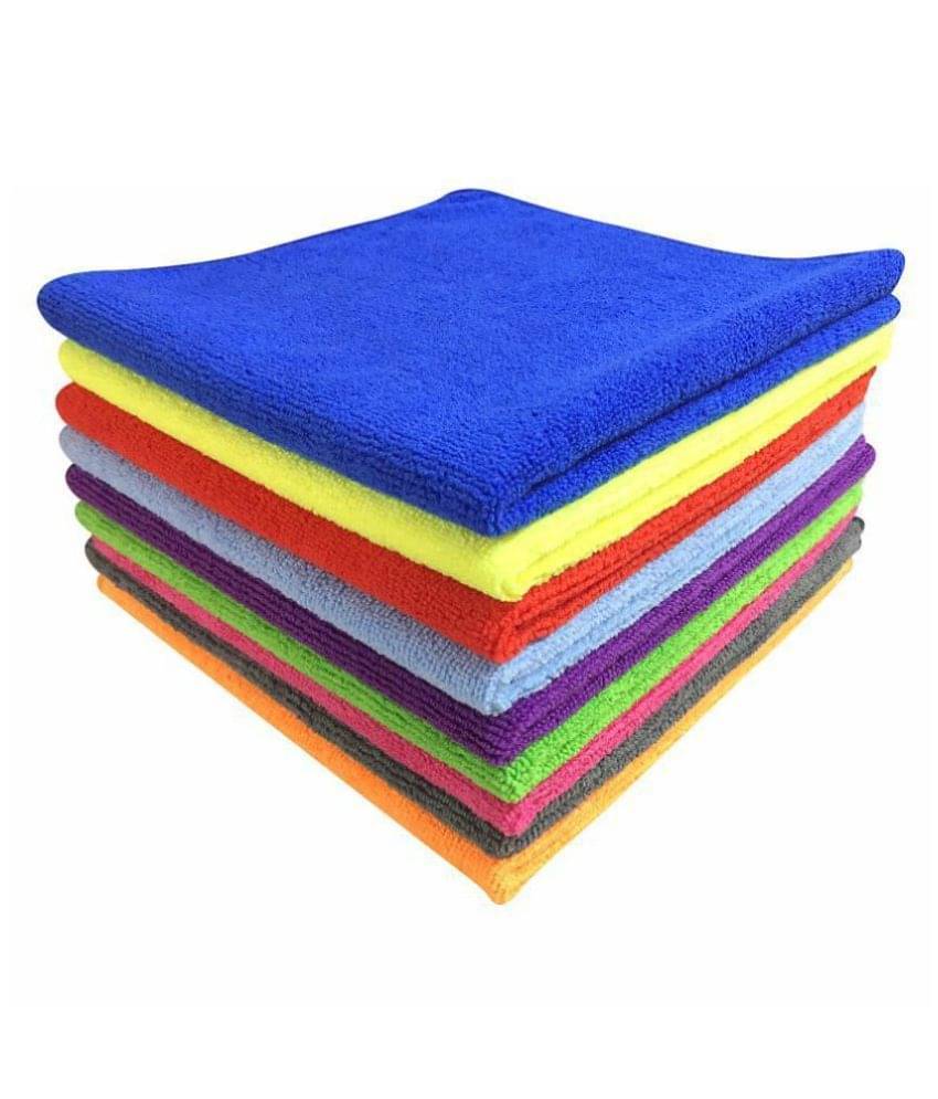     			SOFTSPUN Microfiber Cloth 40x40 Cms, 10 Piece Towel Set, 340GSM (Multicolor) Thick Lint & Streak-Free Multipurpose Cloths Automotive Microfibre Towels for Car Bike Cleaning, Polishing & Detailing!