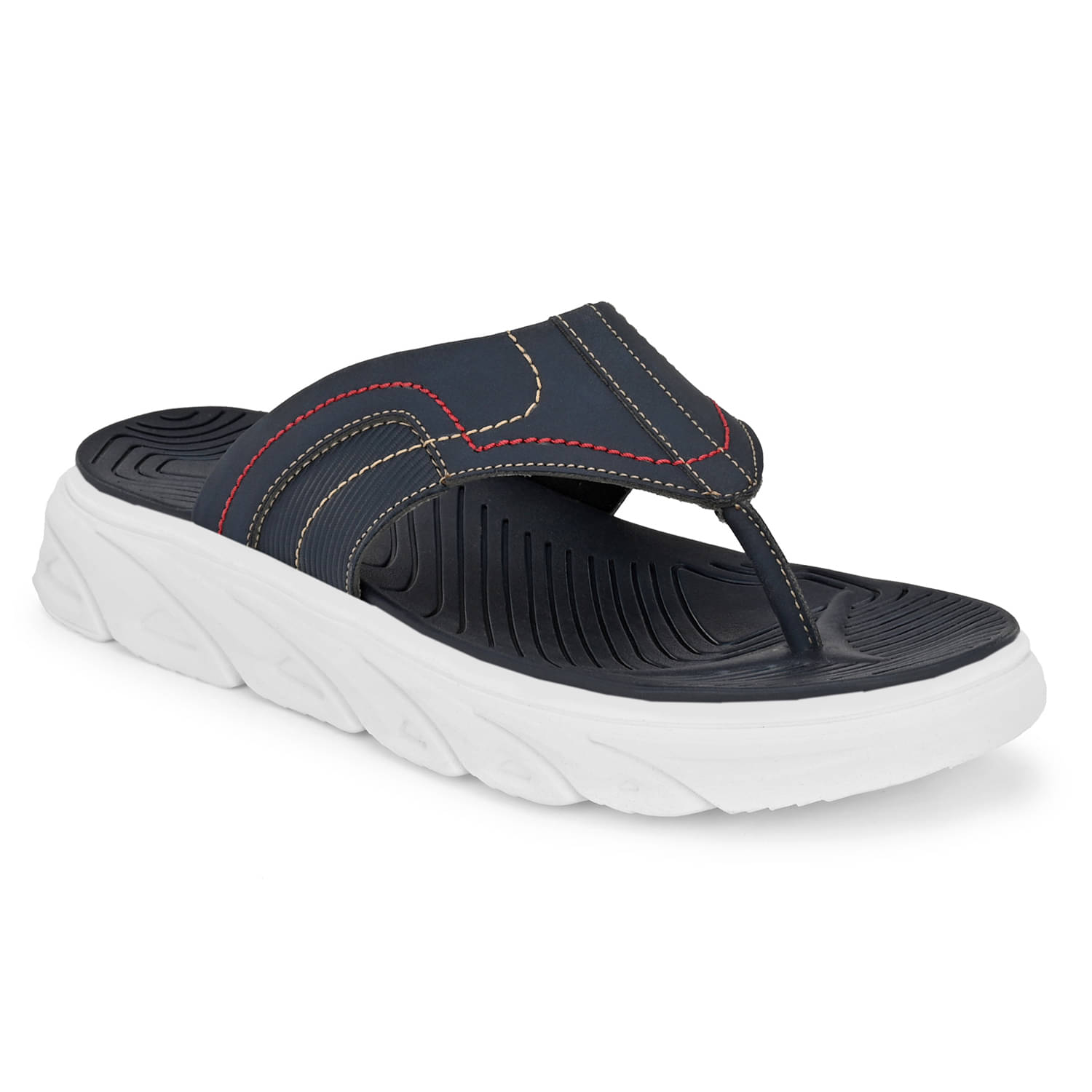     			softio - Blue Leather Thong Flip Flop