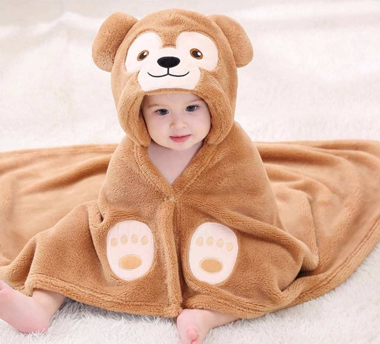     			Brandonn - Brown Flannel Baby Dohar (Pack of 1)