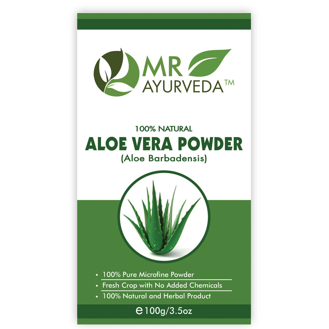 MR Ayurveda Aloe Vera Powder for Hair Growth & Skin Care Face Pack Masks 100 gm