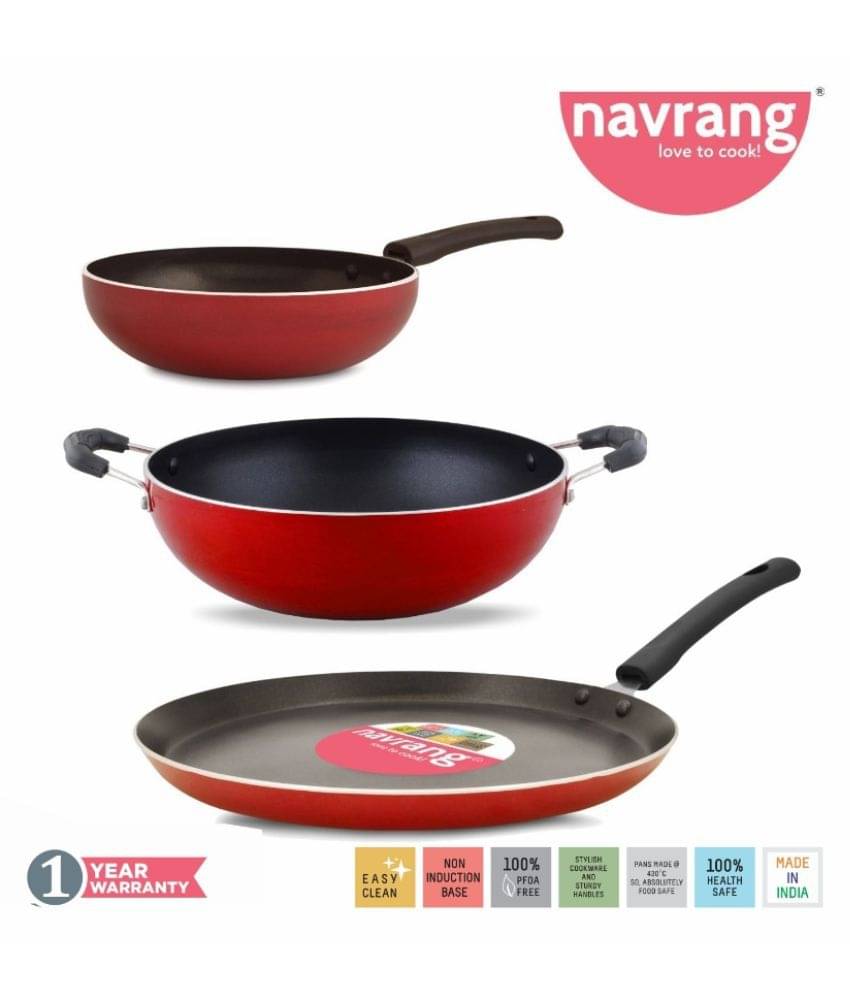     			Navrang TAWA,KADAI,FRYPAN 3 Piece Cookware Set