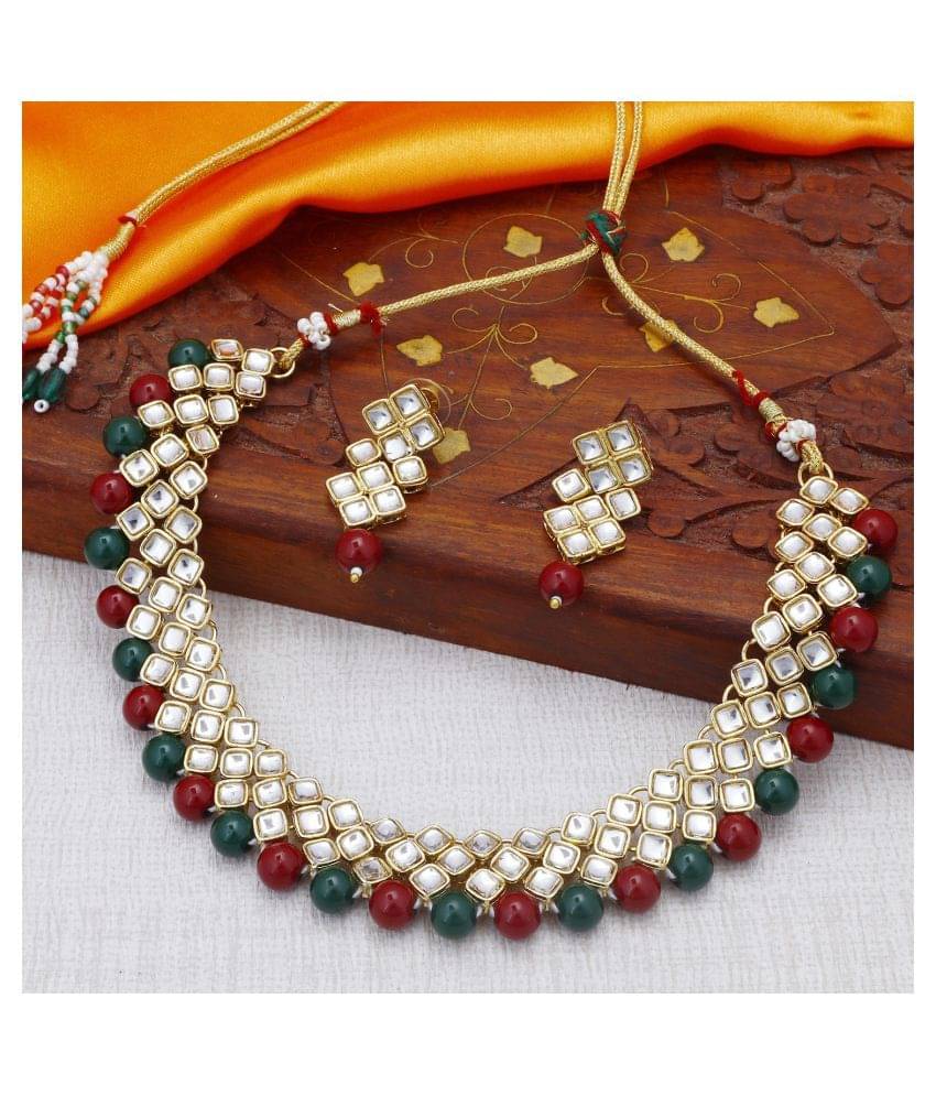     			Sukkhi Alloy Golden Traditional Necklaces Set Choker