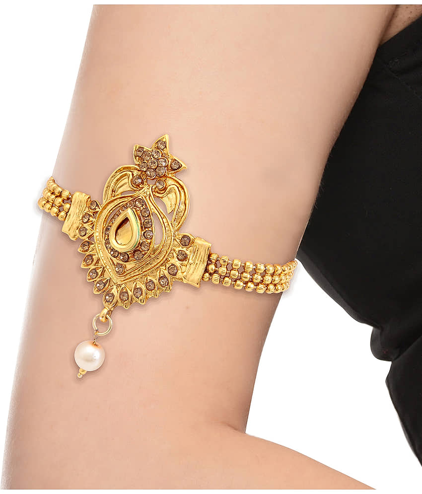 Sukkhi Astonish Pearl Gold Plated LCT Stone Bajuband For Women - Jewellery Sets | Buy online on ZillyBuy