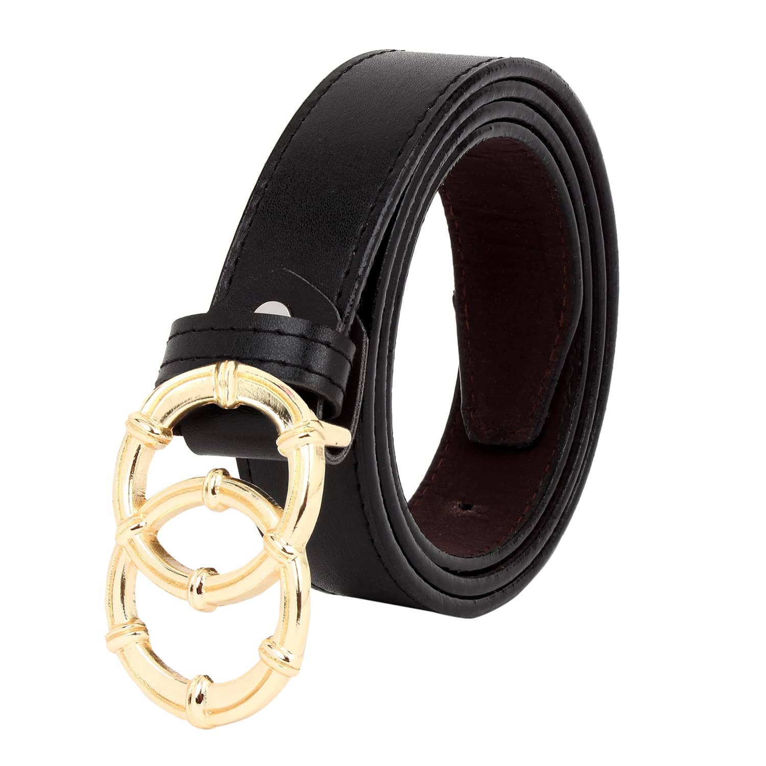 Zacharias Black Faux Leather Casual Belt