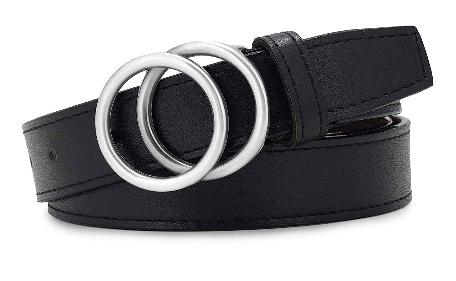     			Zacharias Black Faux Leather Casual Belt