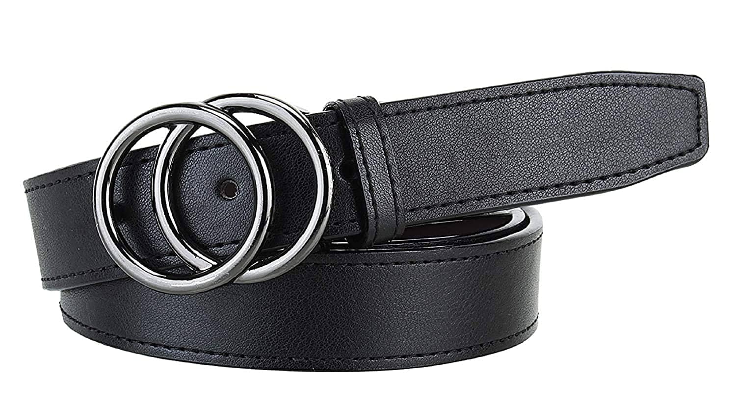 Zacharias Black Faux Leather Casual Belt