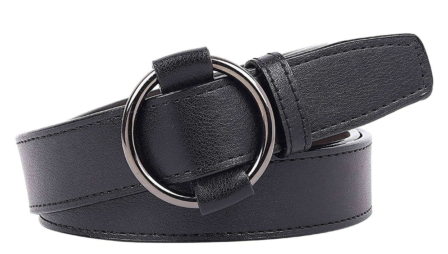 Zacharias Black Faux Leather Casual Belt