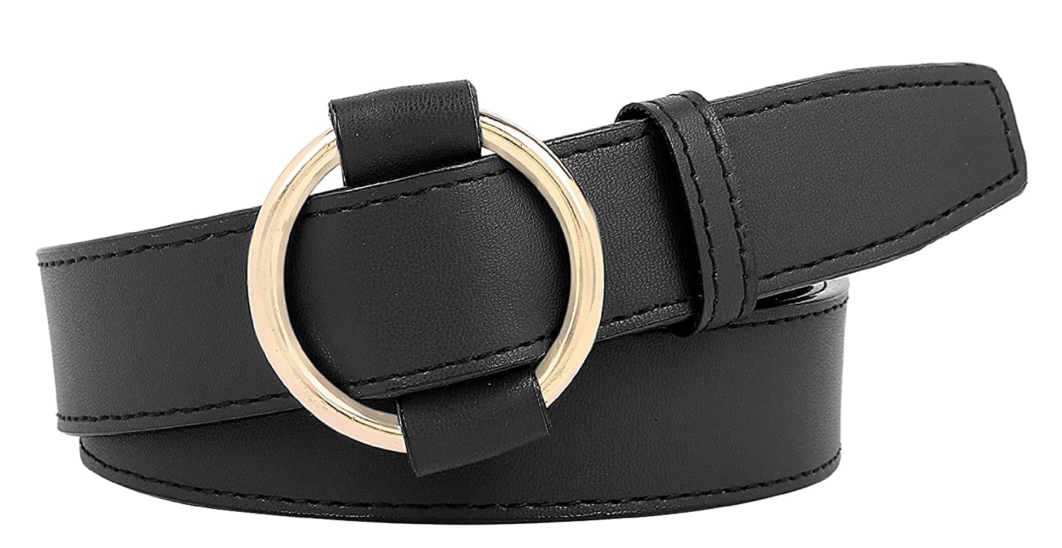     			Zacharias Black Faux Leather Casual Belt